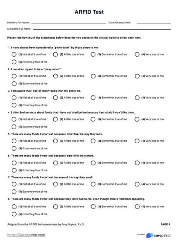 Free ARFID Worksheets PDF – Easily Downloadable Coping Tools
