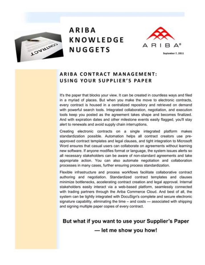 Ariba Contract Management PDF: Streamline Your Contracts Efficiently