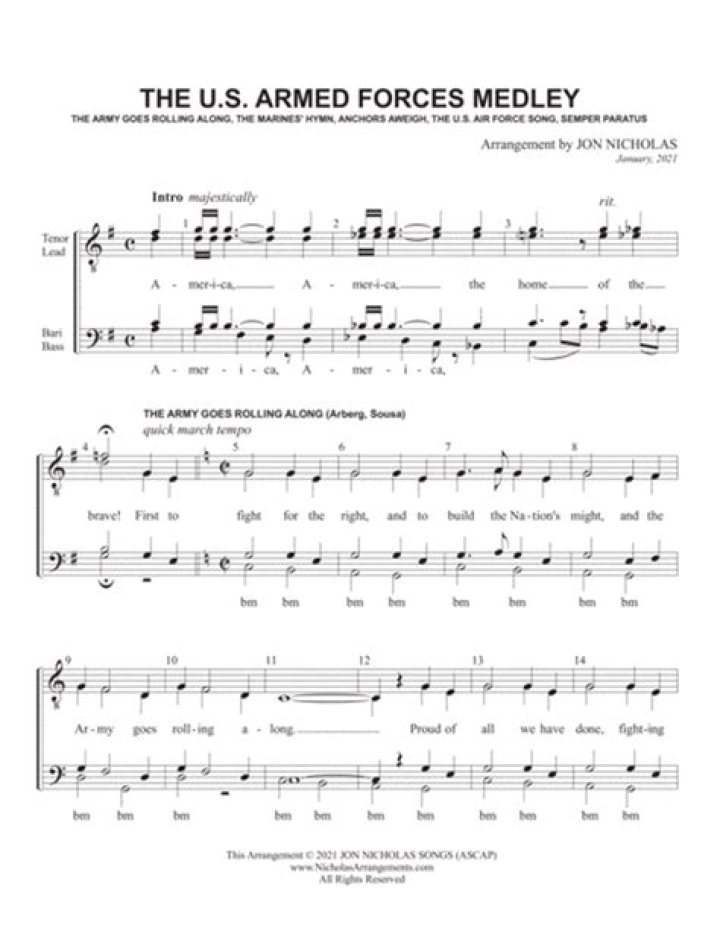 Free Armed Forces Medley Sheet Music PDF – Download Now