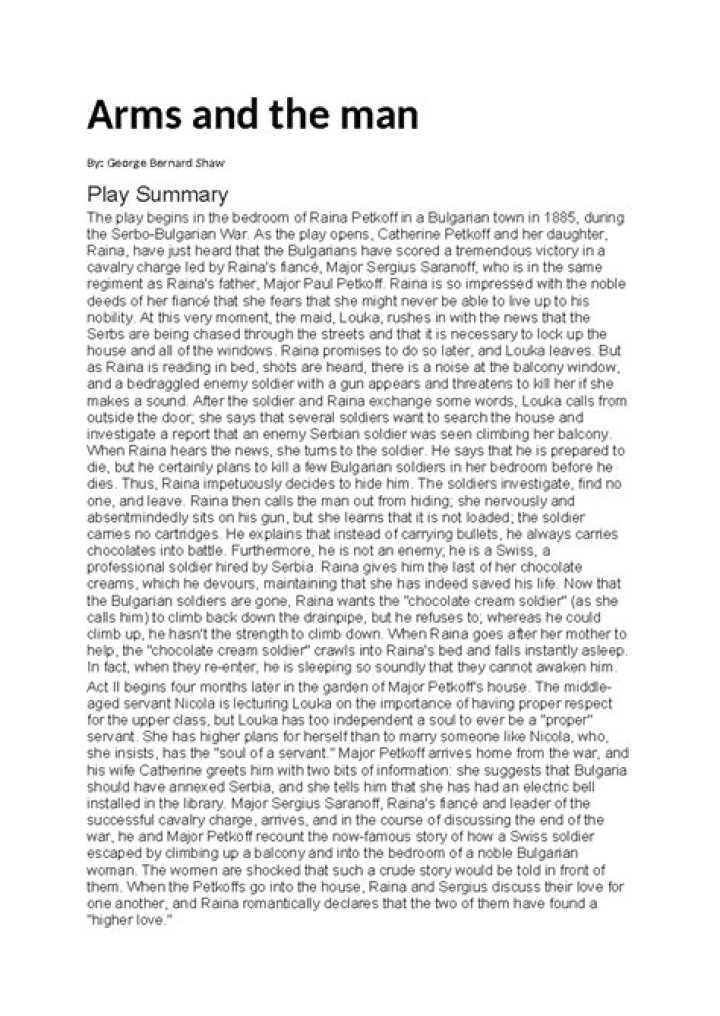 Arms and the Man: Key Questions & Answers PDF Guide