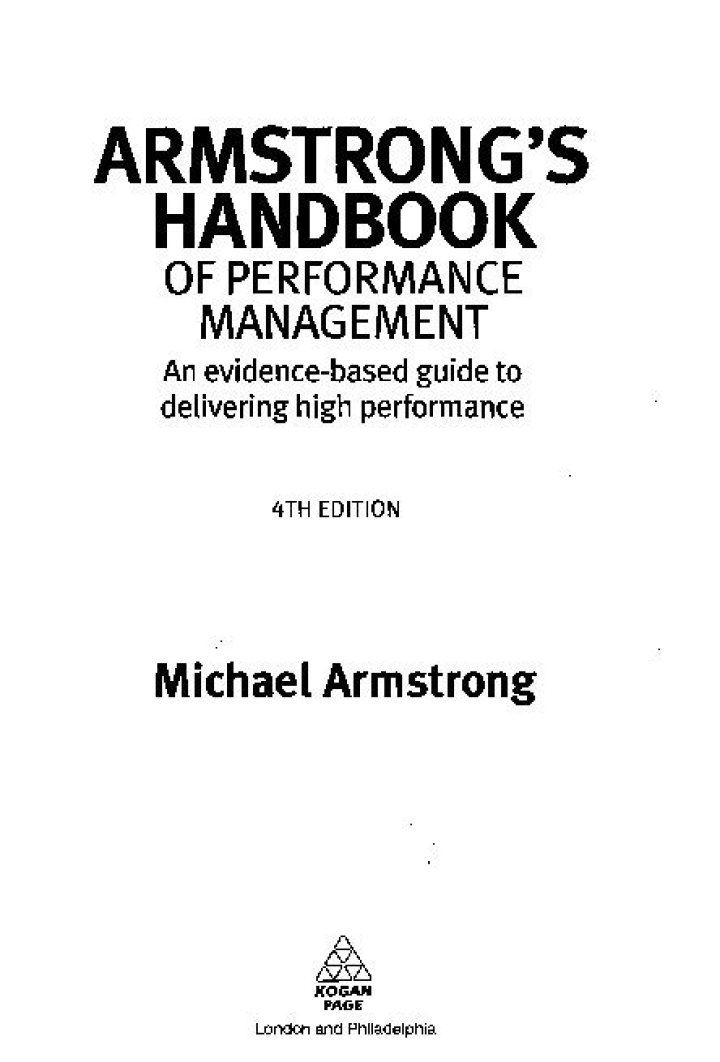 Armstrong Handbook of Performance Management PDF: Master Performance Metrics & Leadership
