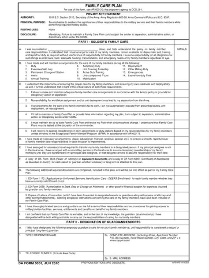 Army Family Care Plan Packet PDF – Download Essential Family Support Guide