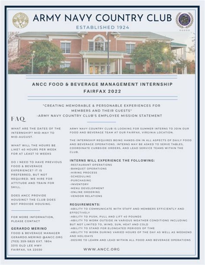 Reciprocal Access List: Army Navy Country Club Members PDF