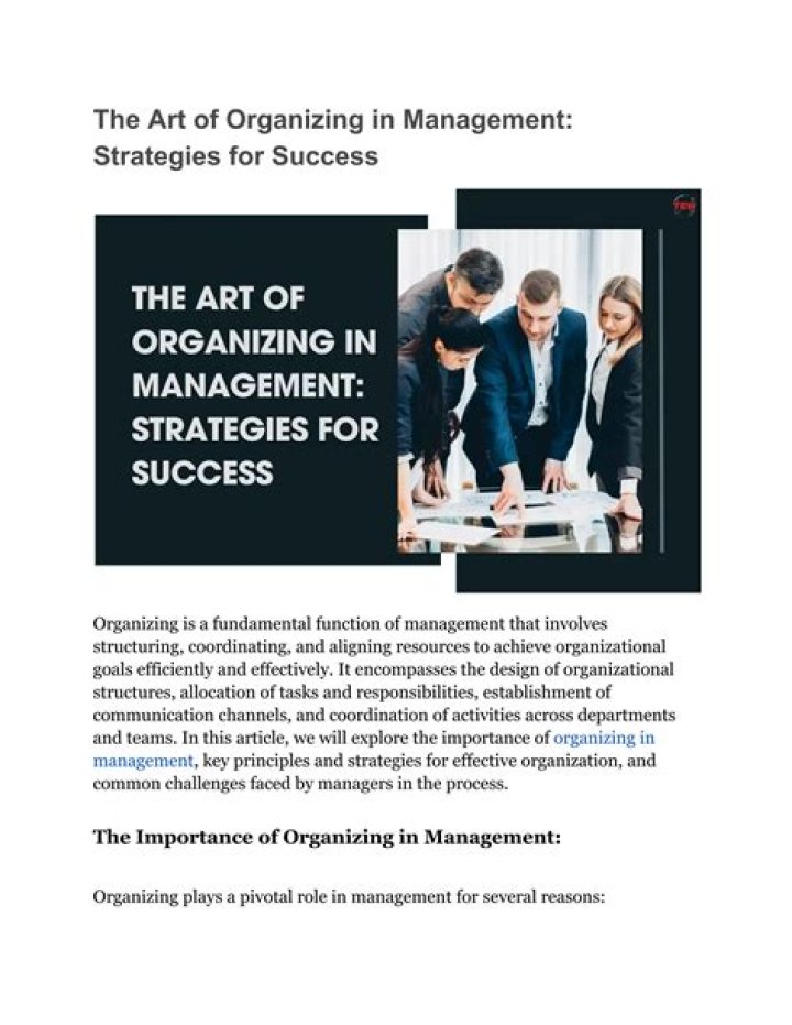 Effective Management Organization: A Practical PDF Guide