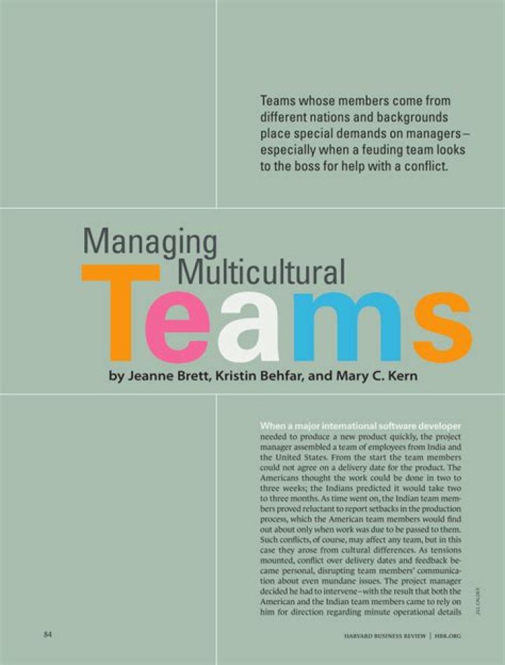 Managing Multicultural Teams: Insights from Brett Behrar & Kern