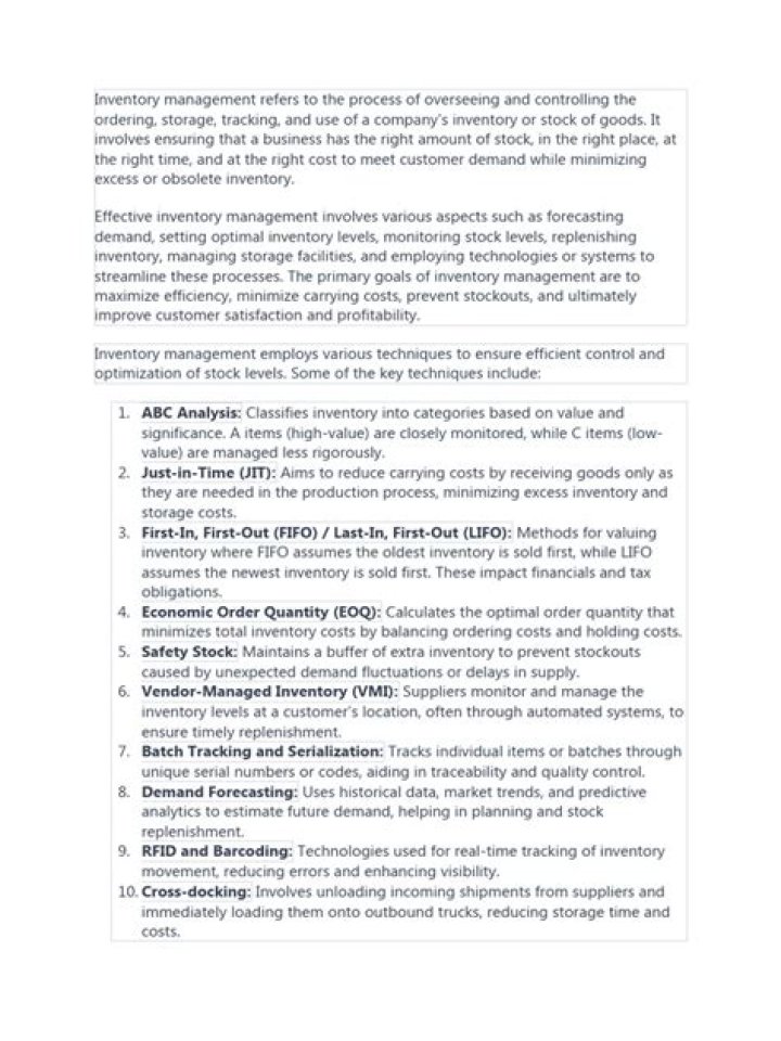 Free PDF Articles on Inventory Management for Efficient Business Control
