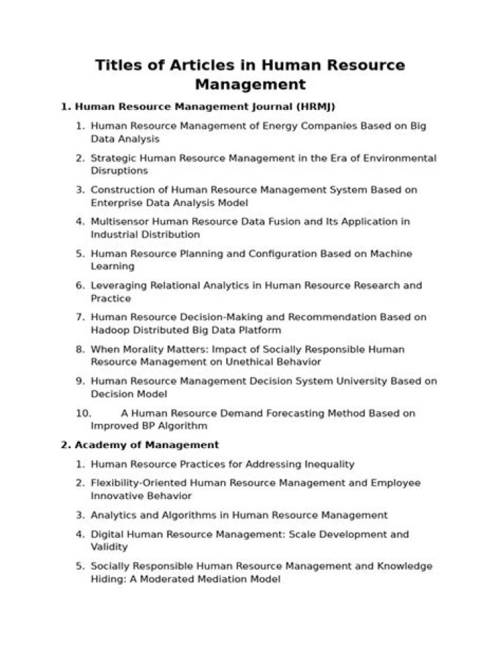 Essential Human Resource Management PDF Guides & Articles