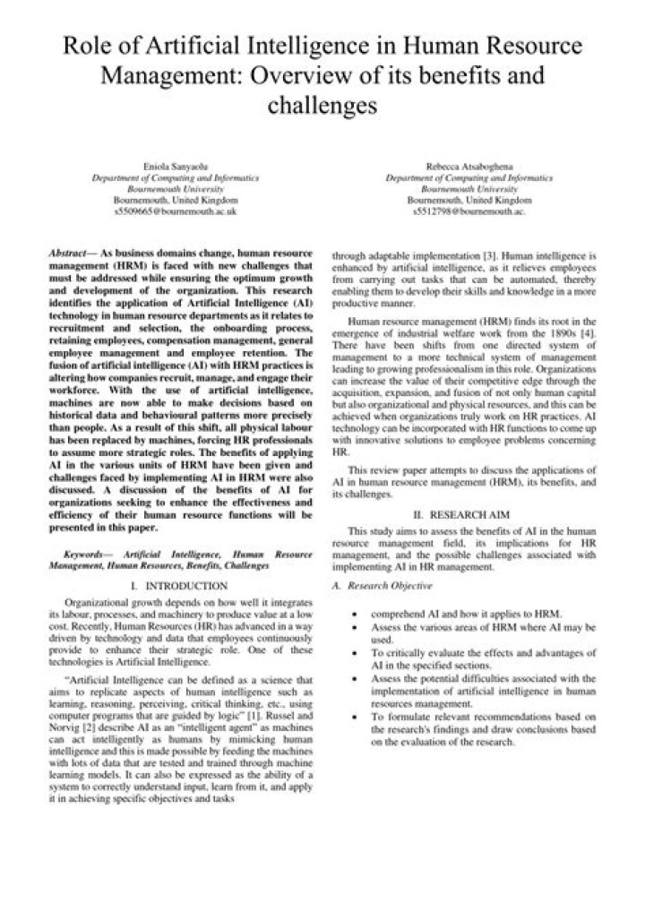 Artificial Intelligence in Human Resource Management: A Comprehensive PDF Guide