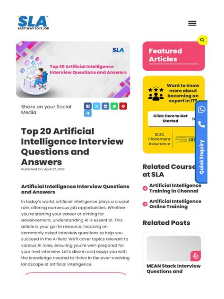 Top Artificial Intelligence Interview Questions and Answers PDF