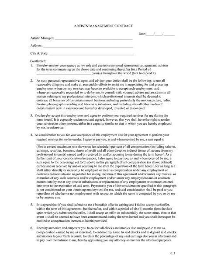 Artist and Manager Contract PDF – Essential Legal Template