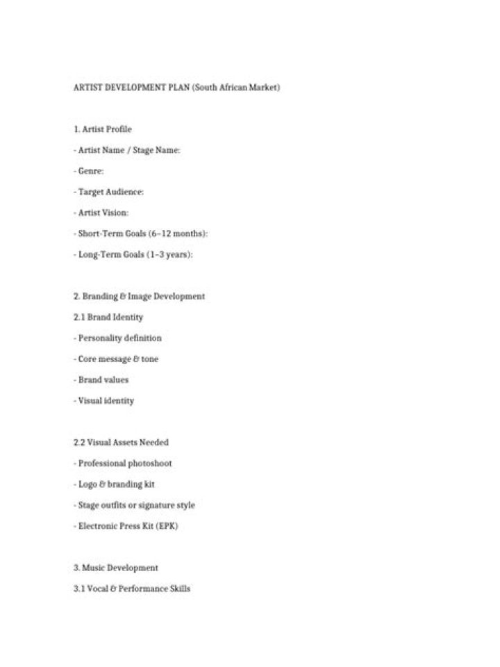 Artist Development Plan PDF: Step-by-Step Guide to Growth