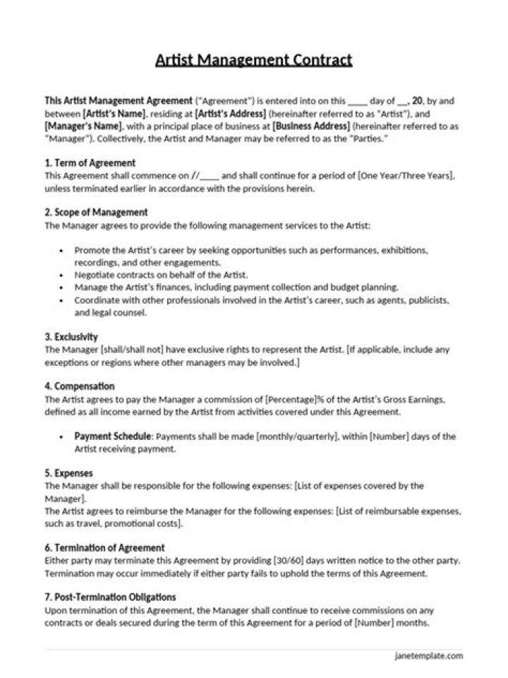 Artist Management Agreement PDF – Essential Legal Template