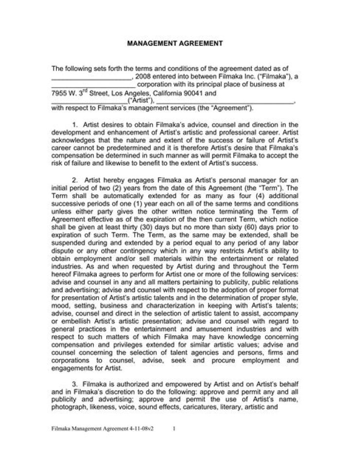 Artist Management Contract 2020 PDF – Complete Legal Template