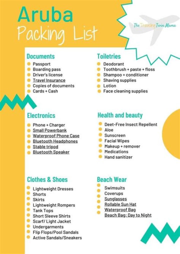 Aruba Packing List PDF – Ready for Your Trip