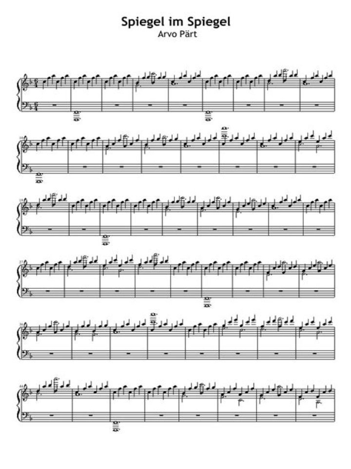 Arvo Part Piano Sheet Music PDF Download