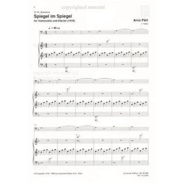 Arvo Pärt Spiegel Im Spiegel Sheet Music PDF Download