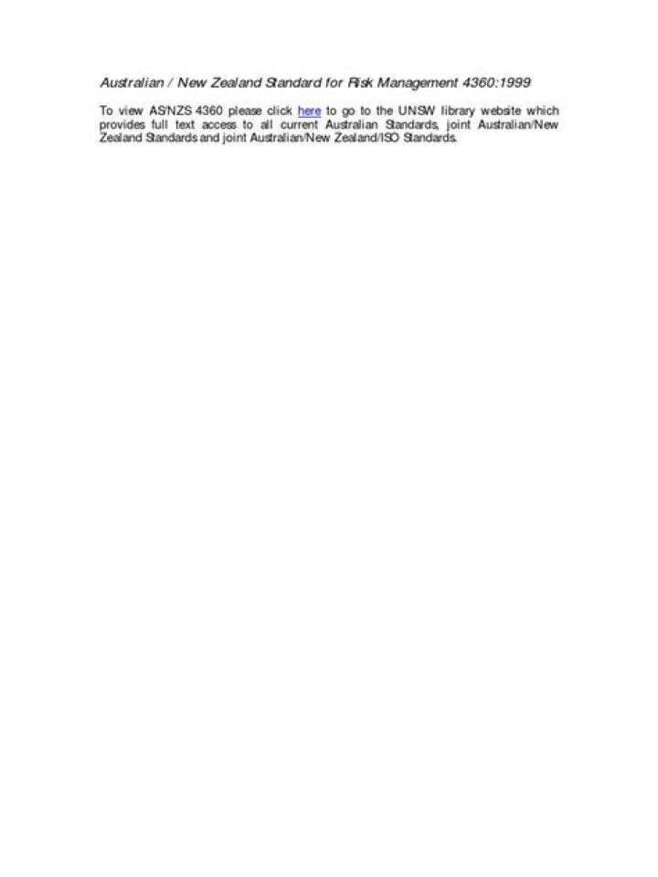 AS/NZS 4360 Risk Management Standard PDF: Complete Guide & Download