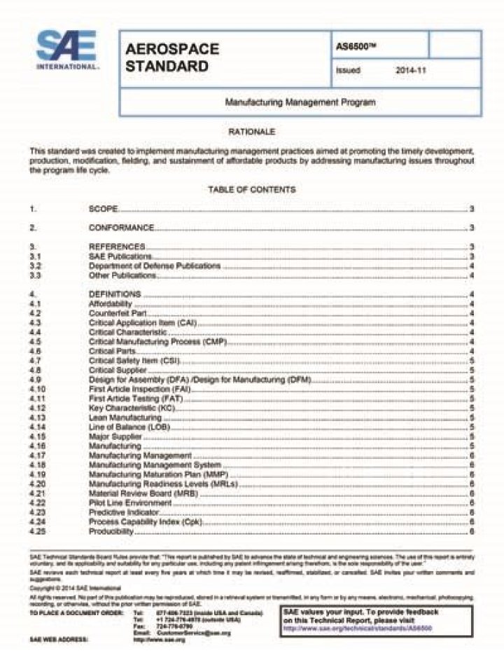 AS6500 Manufacturing Management Program PDF Sample & Training Guide