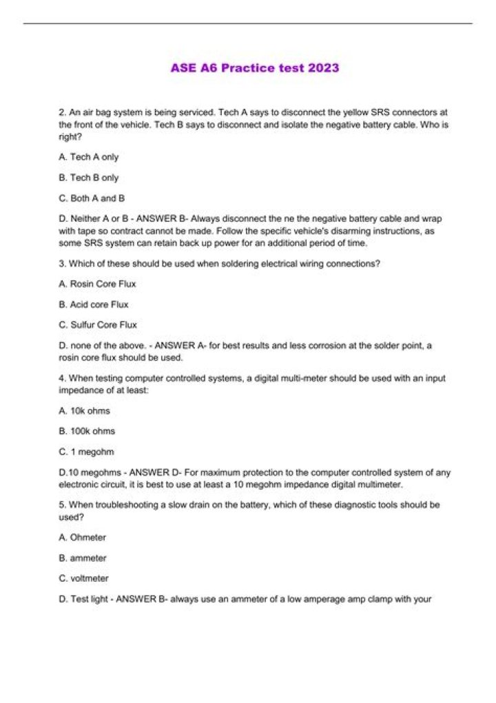 ASe A6 Practice Test PDF – Boost Your Driving Exam Readiness