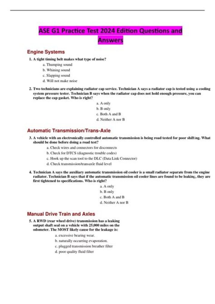 ASE G1 Practice Test PDF: Pass Your Driving Exam with Confidence