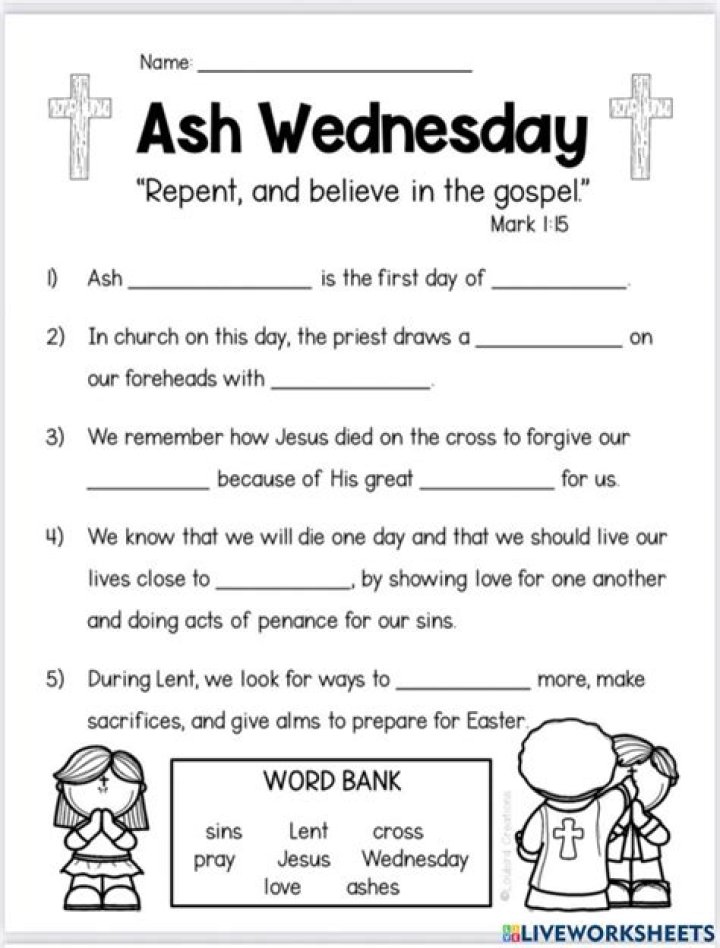 Ash Wednesday Worksheet PDF – Printable Devotion Resources