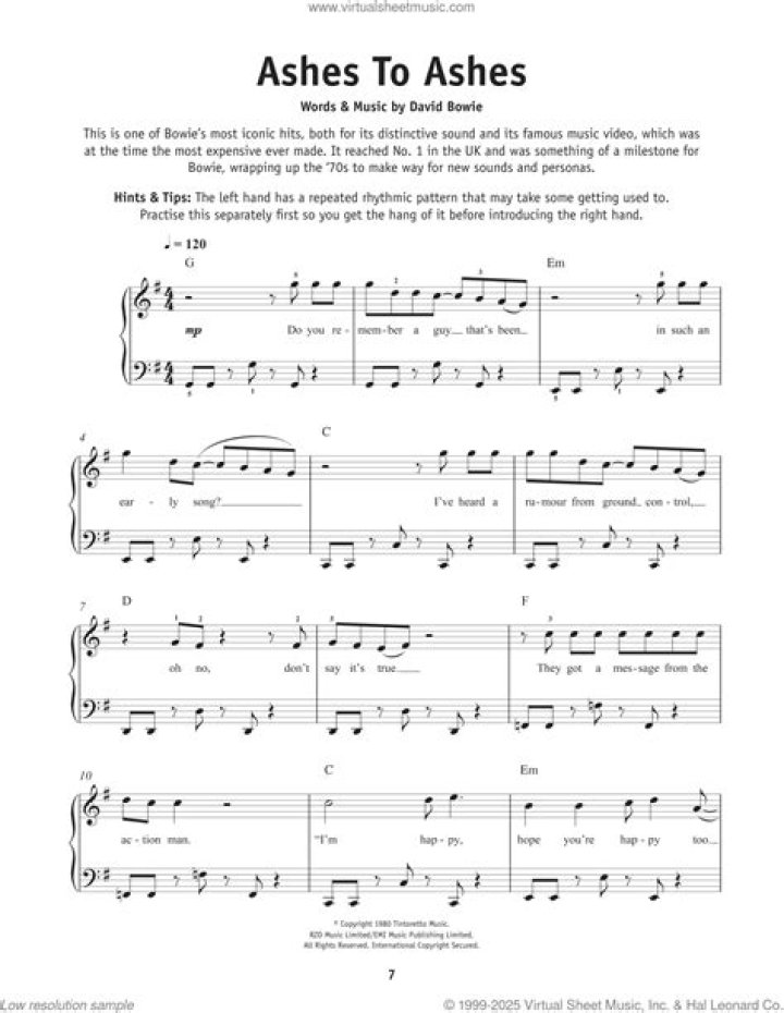 Free Ashes Music Sheet PDF Download