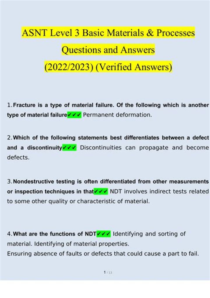 ASNT Level 3 Basic Questions & Answers PDF – Master Key Certification Guide