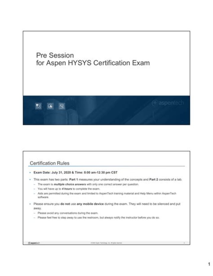 Aspen HYSYS User Certification Exam Questions PDF – Prepare with Confidence