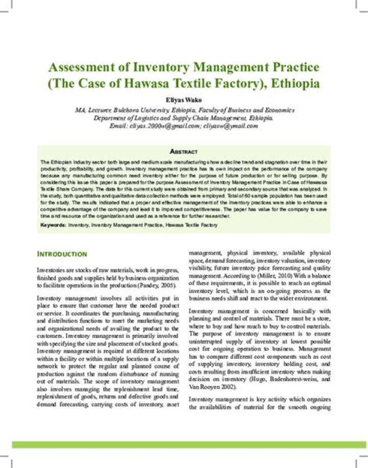 Comprehensive Assessment of Inventory Management Practices PDF Guide