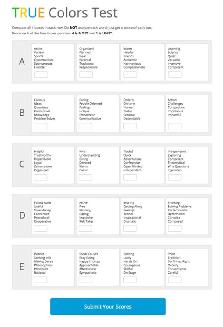 True Colors Personality Test PDF: Discover Your Genuine Personality