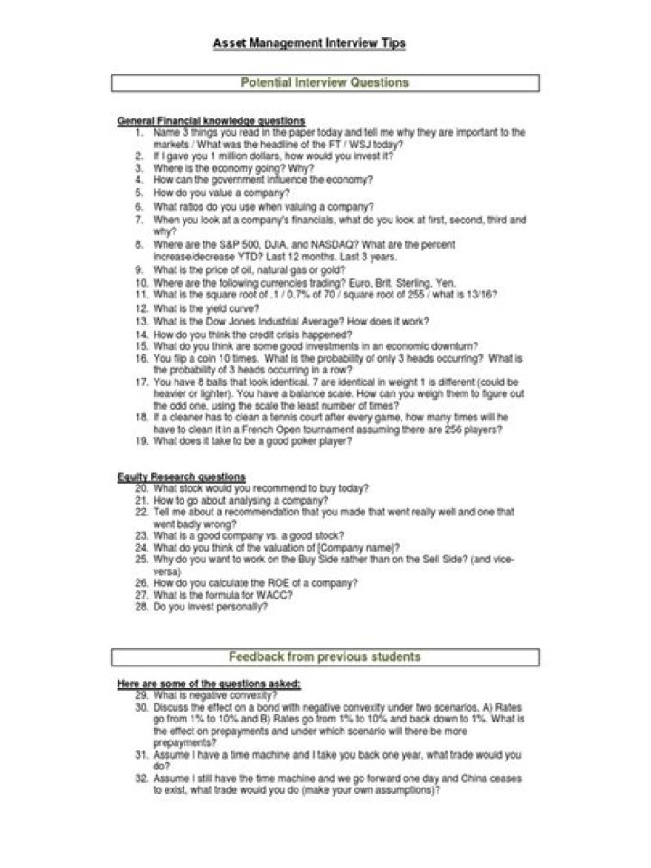 Asset Management Interview PDF: Expert Guide for Success