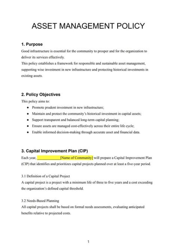 Asset Management Policy Filetype PDF: Key Guidelines & Compliance