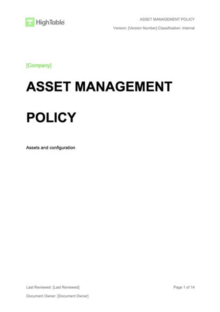 Asset Management Policy ISO 27001 PDF: Full Compliance Guide