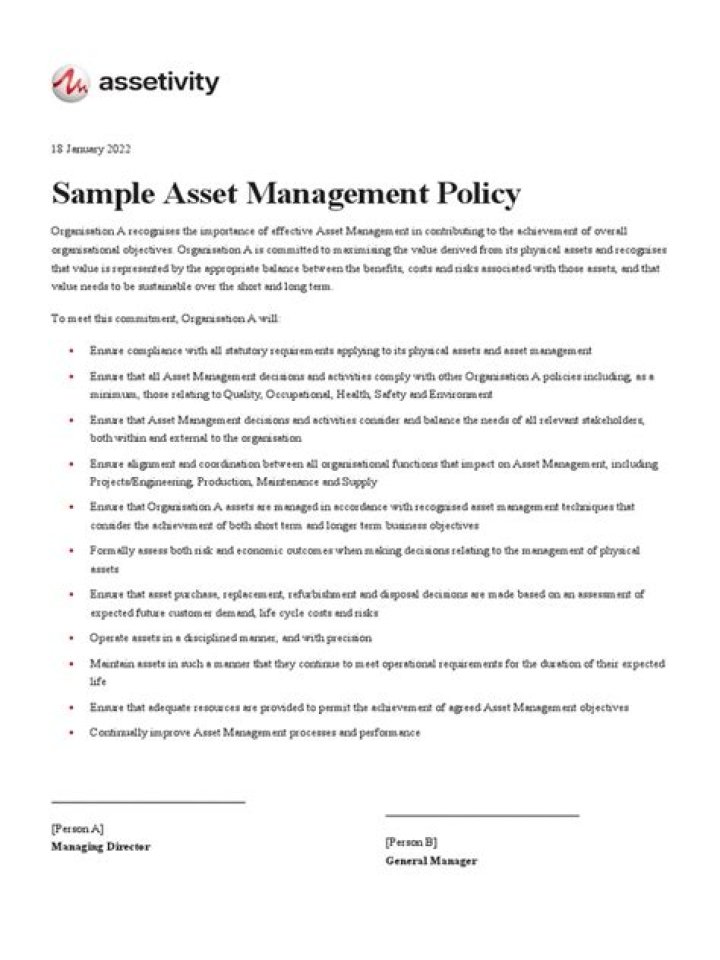 Asset Management Policy Template PDF: Download Compliant Framework