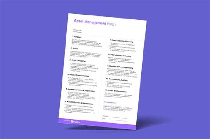 Download Free Asset Management Policy Template Word PDF