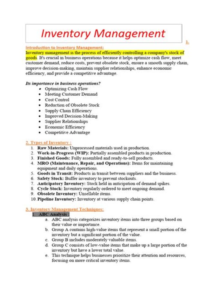 Free Inventory Management PDF Assignment Guide