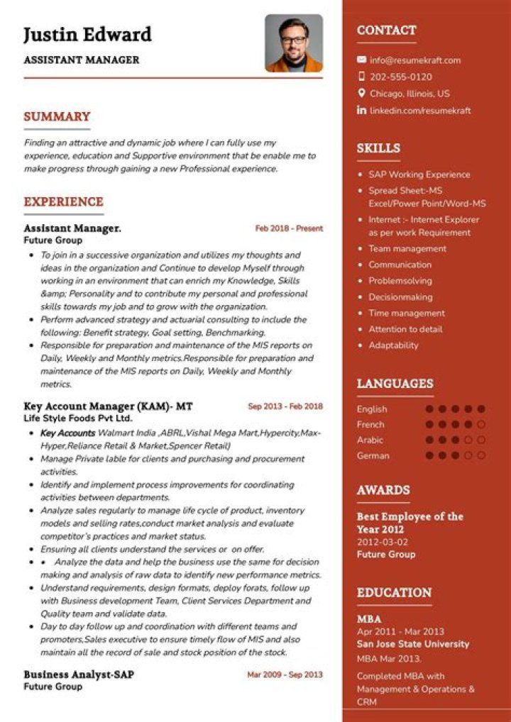 Assistant Manager CV in PDF Format – Download Professional Resumes
