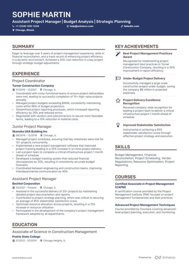 Assistant Project Manager CV Template in PDF – Download Now