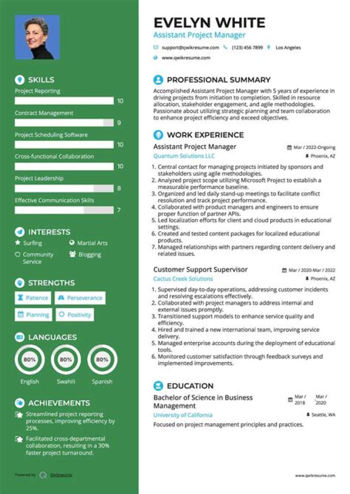 Assistant Project Manager Resume PDF: Professional Template for Career Success