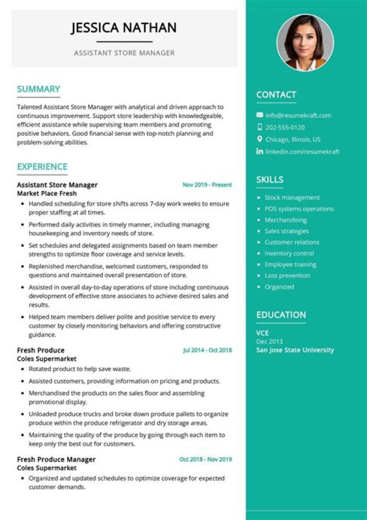 Assistant Store Manager Resume PDF for Immediate Download