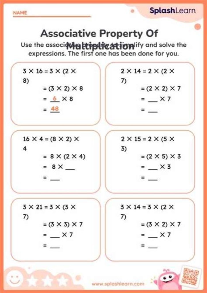 Free Associative Property of Multiplication Worksheets PDF for Quick Math Practice