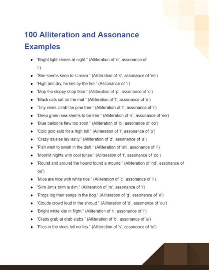 Assonance and Alliteration Worksheets PDF for Easy Learning