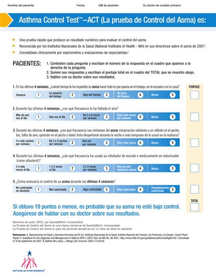 Prueba de Control del Asma en PDF en Español: Evalúa Tu Condición
