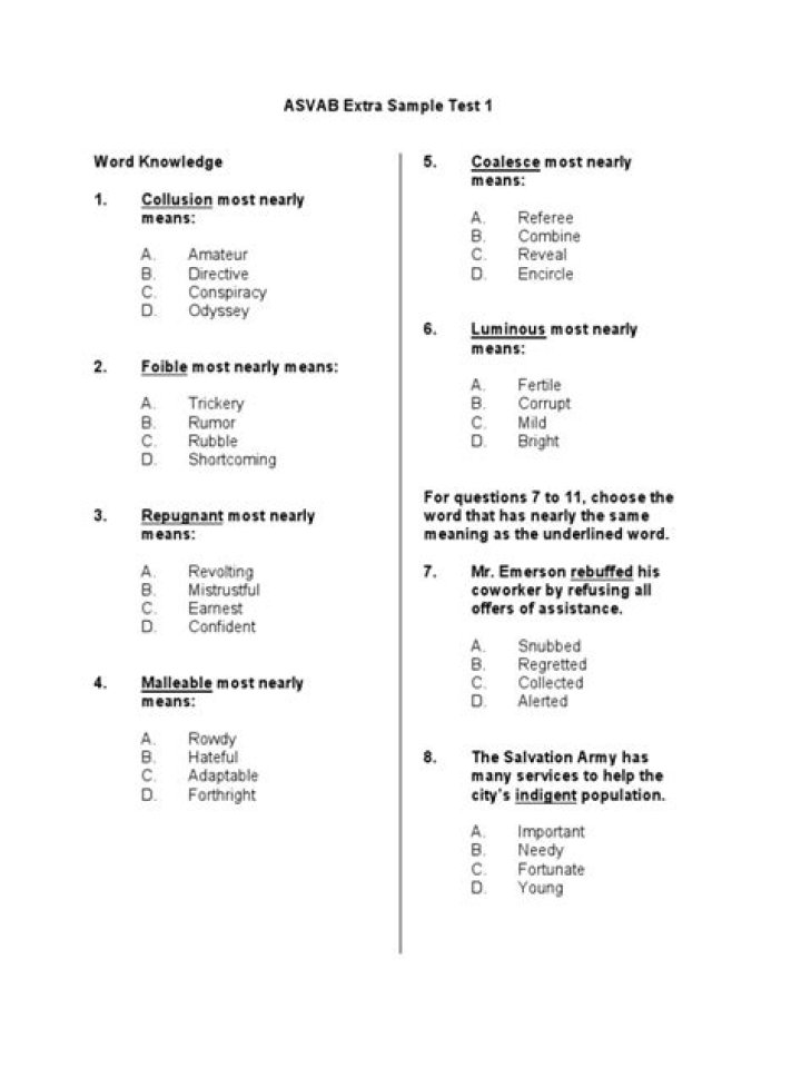 Free ASVAB Test PDF – Prepare for Military Testing with Practice Exam
