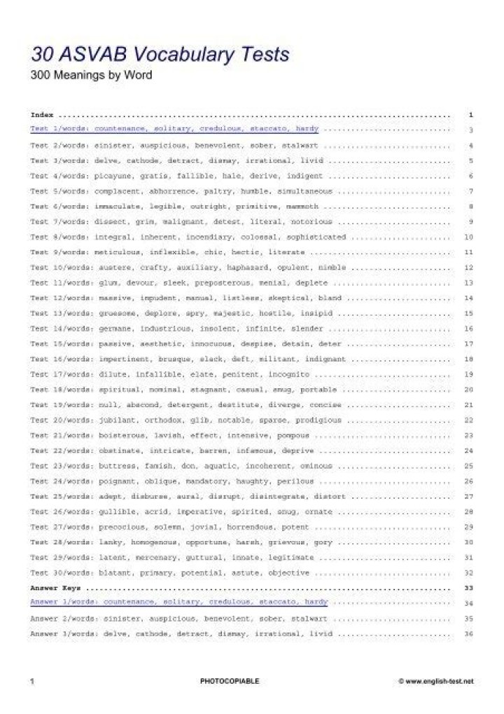 ASVAB Vocabulary List PDF: Master Essential Terms for Success