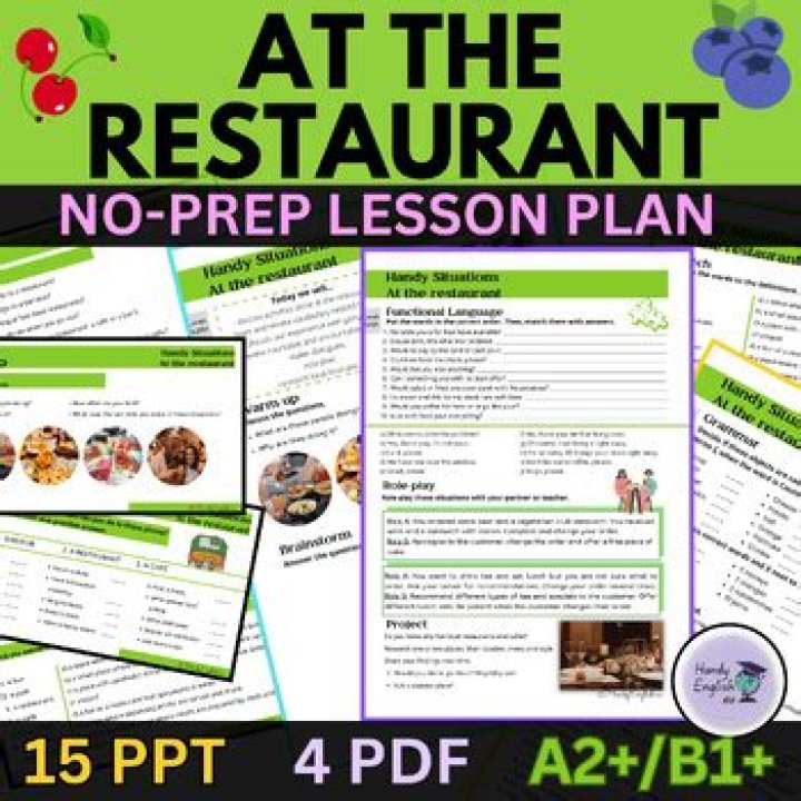 At the Restaurant Lesson Plan PDF: Teach Culinary Skills Effectively
