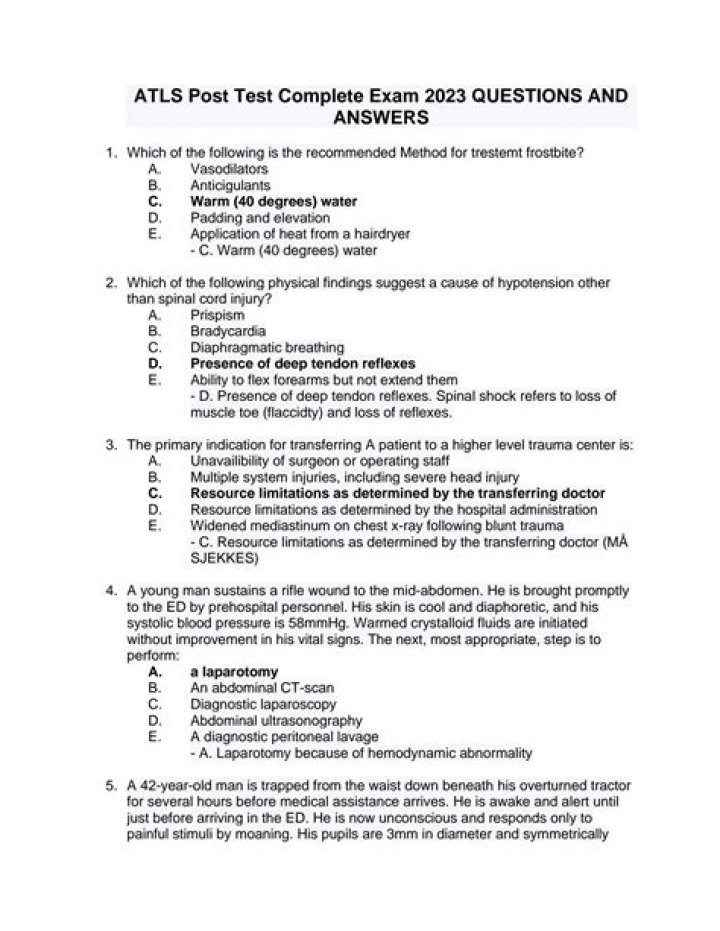 ATLS Post Test 10th Edition PDF – Study Guide & Practice Exam