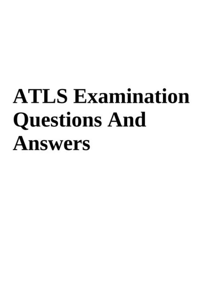 ATLS Questions PDF: Expert Practice Exams & Answers
