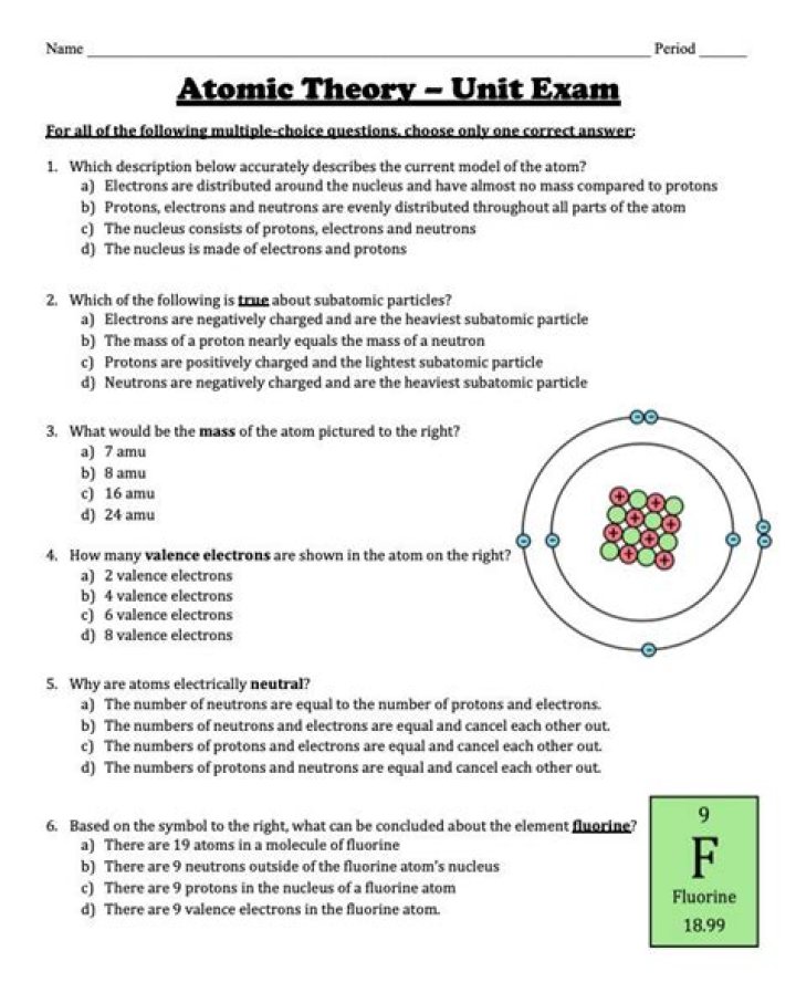 Atomic Theory Questions and Answers PDF: Complete Study Guide