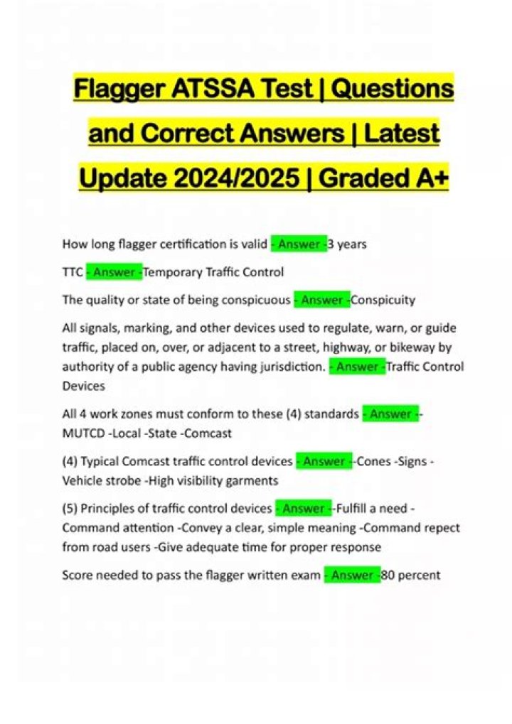 ATSSA Flagger Test Answers PDF – Pass with Confidence
